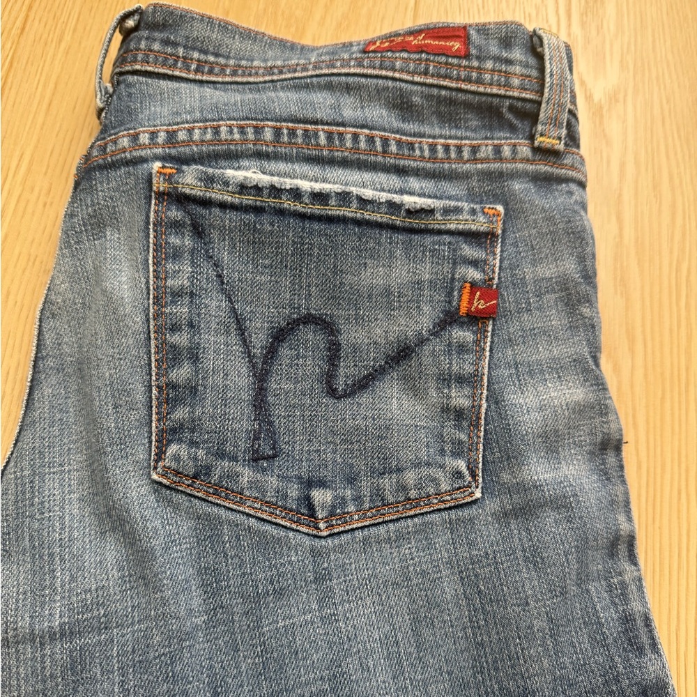 Citizens Of Humanity Blue Flare Low Rise Flare Jeans Medium Wash Y2K 2000s Denim